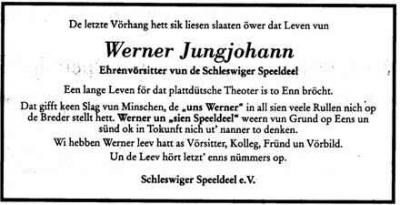 Werner Jungjohann Abschied