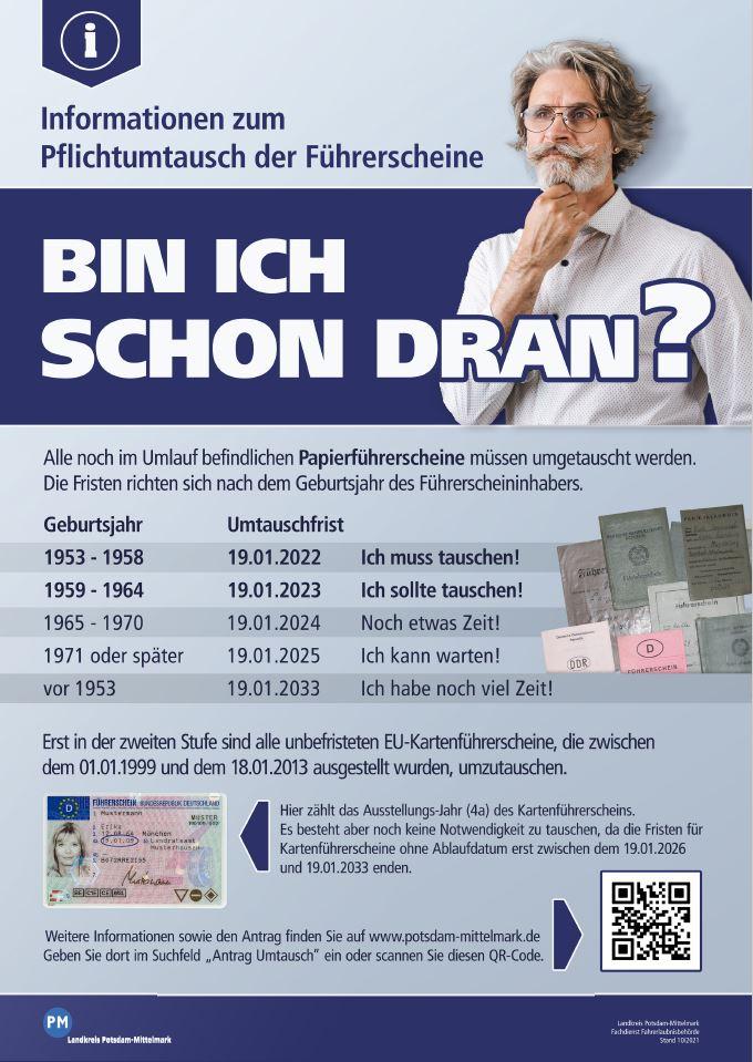 Plakat Umtausch Papierführerschein