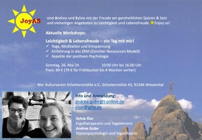 Veranstaltung: Kulturverein Schottersmühle e.V. - Leichtigkeit und Lebensfreude - ein Tag mit mir!