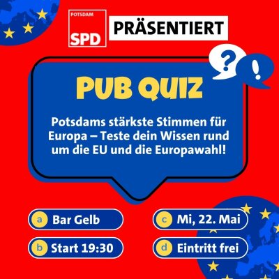 Veranstaltung: Pub Quiz - Potsdams stärkste Stimmen für Europa - Teste dein Wissen