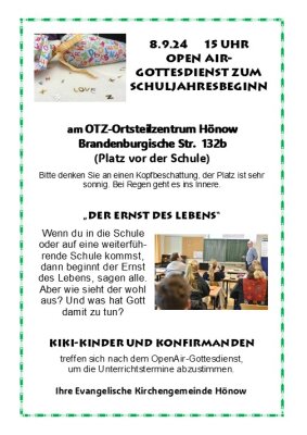 Flyer zur Veranstaltung mit weiteren Hinweisen