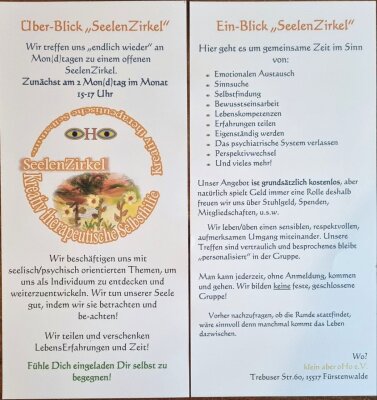 Veranstaltung: SeelenZirkel Mo 13. 10. 2025