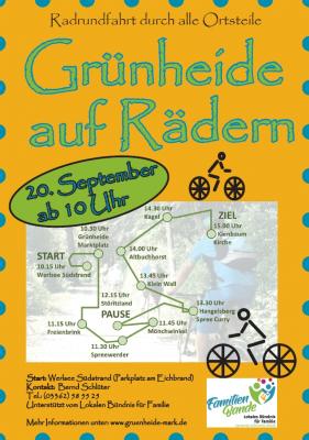 Plakat zur Radrundfahrt Grünheide auf Rädern 2020 (Bild vergrößern)