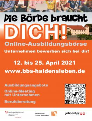 Plakat - Online-Ausbildungsbörse "Die Börde braucht DICH!"