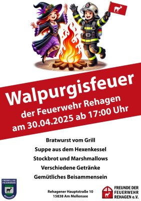 Veranstaltung: Walpurgisfeuer der Feuerwehr Rehagen Mi 30. 04. 2025