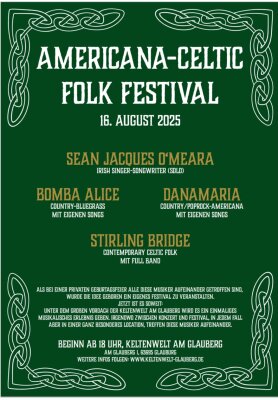 Veranstaltung: Americana-Celtic Folk Festival Sa 16. 08. 2025