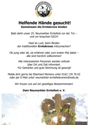 Veranstaltung: Wir binden eine Erntekrone 01. Jun - 06. Sep 2025