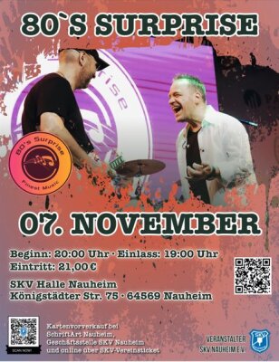 Veranstaltung: 80`s Surprise Fr 07.​11.​2025