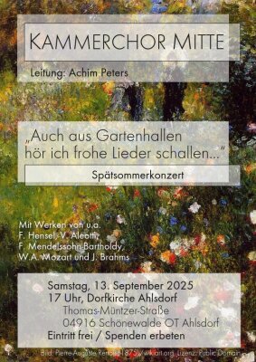 Veranstaltung: Spätsommerliches Konzert Sa 13.​09.​2025