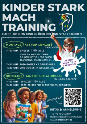 Veranstaltung: KinderStarkMach-Training in der Tanzschule Allround mit HerzenStark 07.10. – 30.11.2025