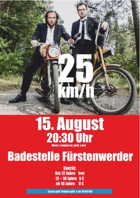 Kinoplakat "25km/h" fürs Freiluftkino Fürstenwerder