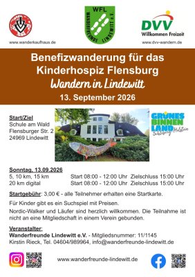 Veranstaltung: Benefizwanderung für das Kinderhospiz in Flensburg So 13.​09.​2026