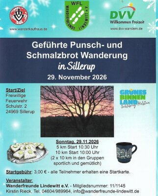 Veranstaltung: Geführte Punsch- und Schmalzbrotwanderung in Sillerup So 29.​11.​2026