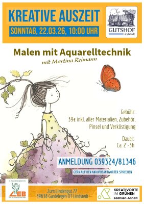Veranstaltung: Malen mit Aquarelltechnik So 22.​03.​2026