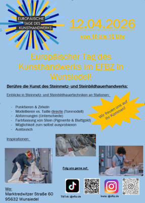 Plakat des Europäischen Tag des Kunsthandwerks am EFBZ Wunsiedel