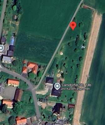 Screenshot vom Standort des Osterfeuers, Löschwasser liegt bis zum Feuer an.