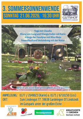 Veranstaltung: Sommersonnenwende: Klangschalen-Yoga Sa 11.​04.​2026