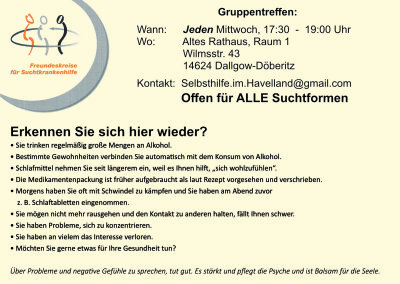 Veranstaltung: Selbsthilfe im Havelland 06.05. – 30.12.2026
