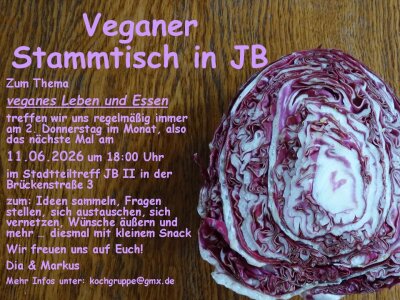 Veranstaltung: Veganer Stammtisch Do 11.​06.​2026