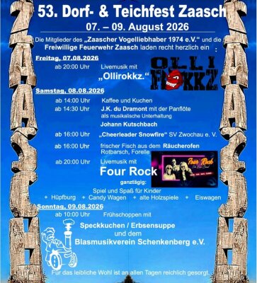 Flyer 53. Dorf § Teichfest Zaasch - Veranstaltungsinhalt