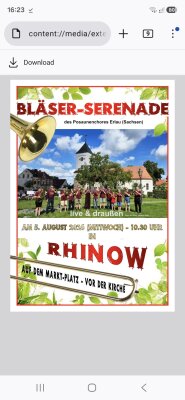 Veranstaltung: Bl&auml;ser-Serenade in Rhinow Mi 05.08.2026