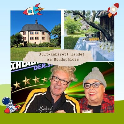 Kabarett Fettnäppchen spielt am Rundschloss Oberpöllnitz (Bild vergr&ouml;&szlig;ern)