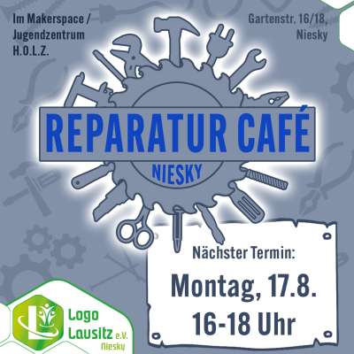 ReparaturCafé im Jugendzentrum H.O.L.Z. am 17.8.2026 (Bild vergr&ouml;&szlig;ern)