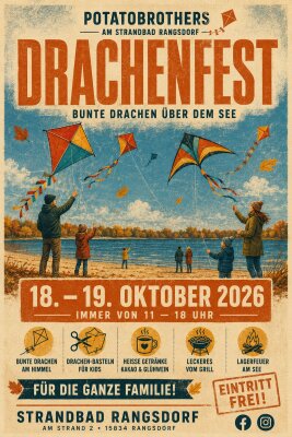 Veranstaltung: Drachenfest am Strandbad Rangsdorf 18. – 19.10.2026