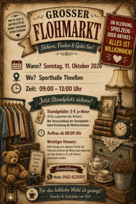 Flyer zum Flohmarkt in Theeßen