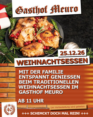 Traditionelles Weihnachtsessen im Gasthof Meuro
