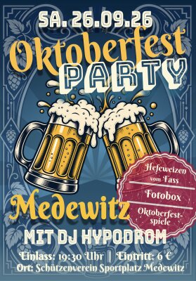 Flyer Oktoberfestparty Medewitz