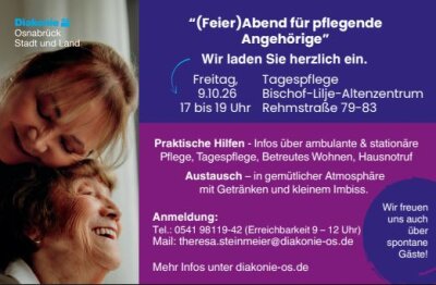 Veranstaltung: (Feier-)Abend f&uuml;r pflegende Angeh&ouml;rige Fr 09.​10.​2026