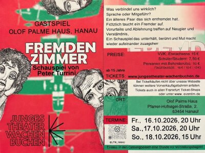Plakat Fremdenzimmer, Junges Theater Wachenbuchen