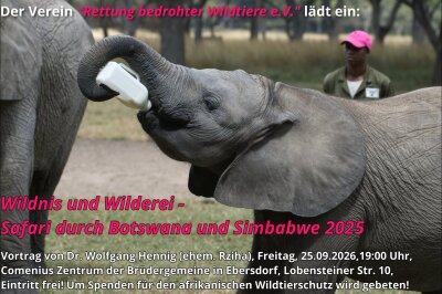 Dr. Wolfgang Hennig berichtet von einer Safari durch Botswana und Simbabwe. Dabei sammelt er Spenden für den afrikanischen Wildschutz.
