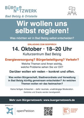 Plakat zur Veranstaltung "Wir wollen uns selbst regieren!"