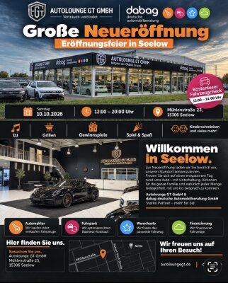 Große Neueröffnung der Autolounge GT GmbH in Seelow am 10.10.2026