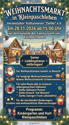 Veranstaltung für den Weihnachtsmarkt Kleinpaschleben