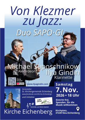 Von Klezmer zu Jazz: Duo SAPO•GI  in der Kir (Bild vergr&ouml;&szlig;ern)