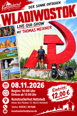 Veranstaltung: **Wladiwostok – mit dem Fahrrad der Sonne entgegen!** So 08.​11.​2026